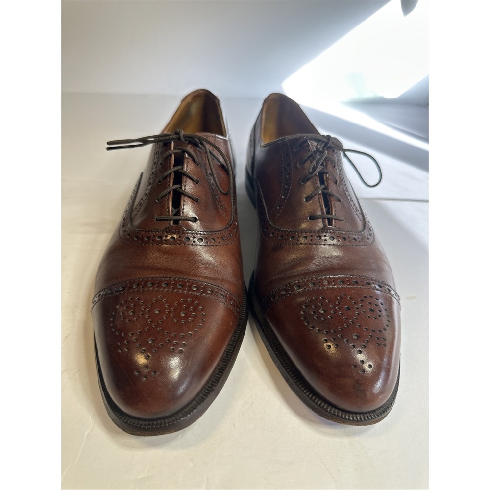 Cole Haan Wingtip Oxford Men's 10.5 D Cognac‎ Brown Leather Dress Shoes